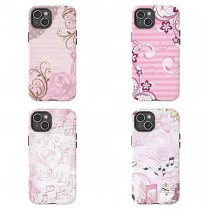 Pastel Pink Music Note Phone CaseMusical Floral Art Shockproof Case For iPhone 17 Pro Max 16 15 14 13 12 11 for Samsung S21 S22 S23 S24 S25 S26 Phone CaseTough Phone Casegift for him for herBest Gift