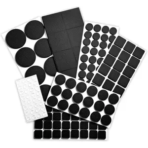 148 count Black Non-Slip Furniture Pads – Self Adhesive, Noise Reducing, Durable Felt Pads for Chairs, Tables & Floors, Protects Against Scratches & Damage