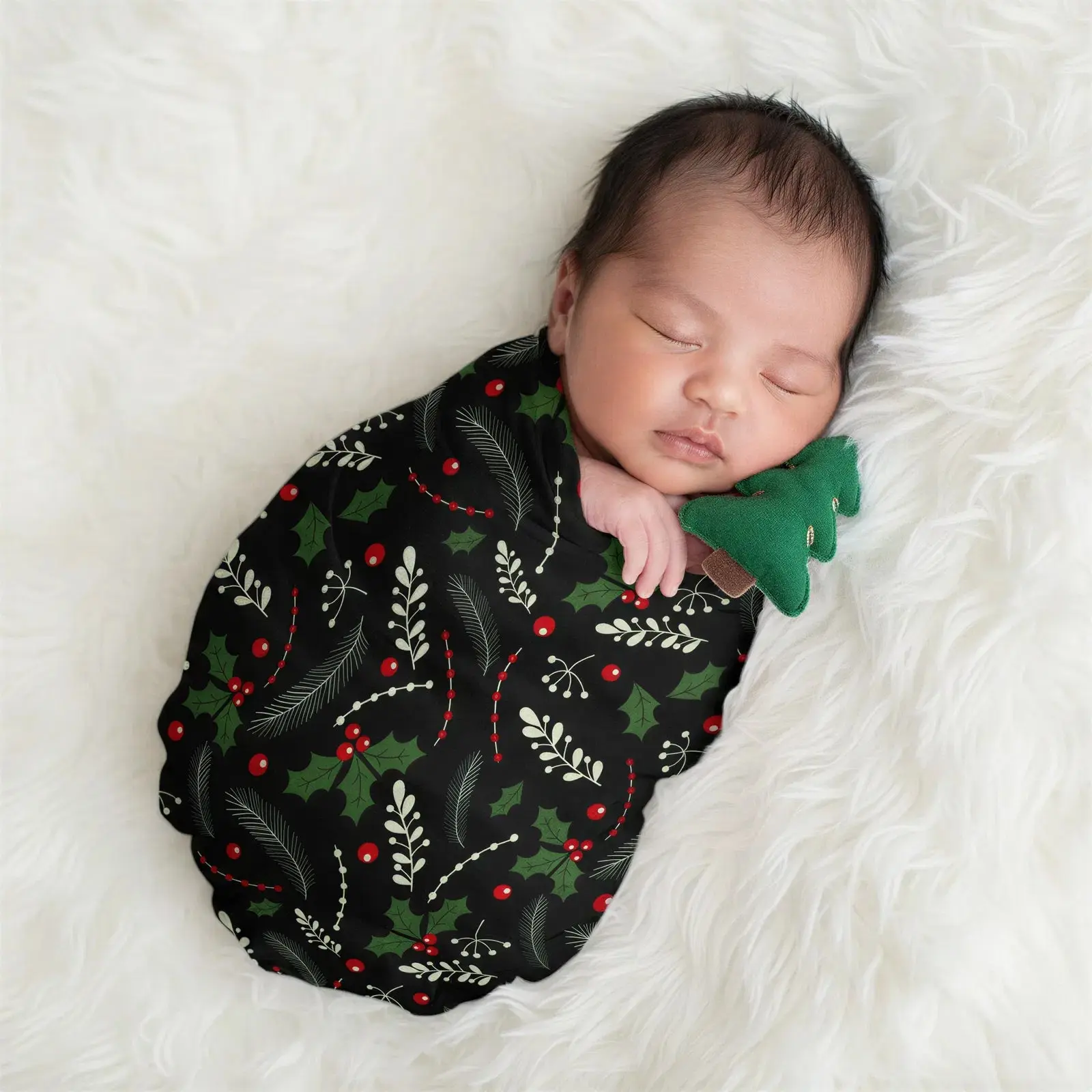 Bestaroo Holiday Nights Swaddle – 45"x45" Bamboo Spandex Baby Blanket, Swaddle, Stroller Cover, Nursing Cover, Super Soft & Cozy Gift