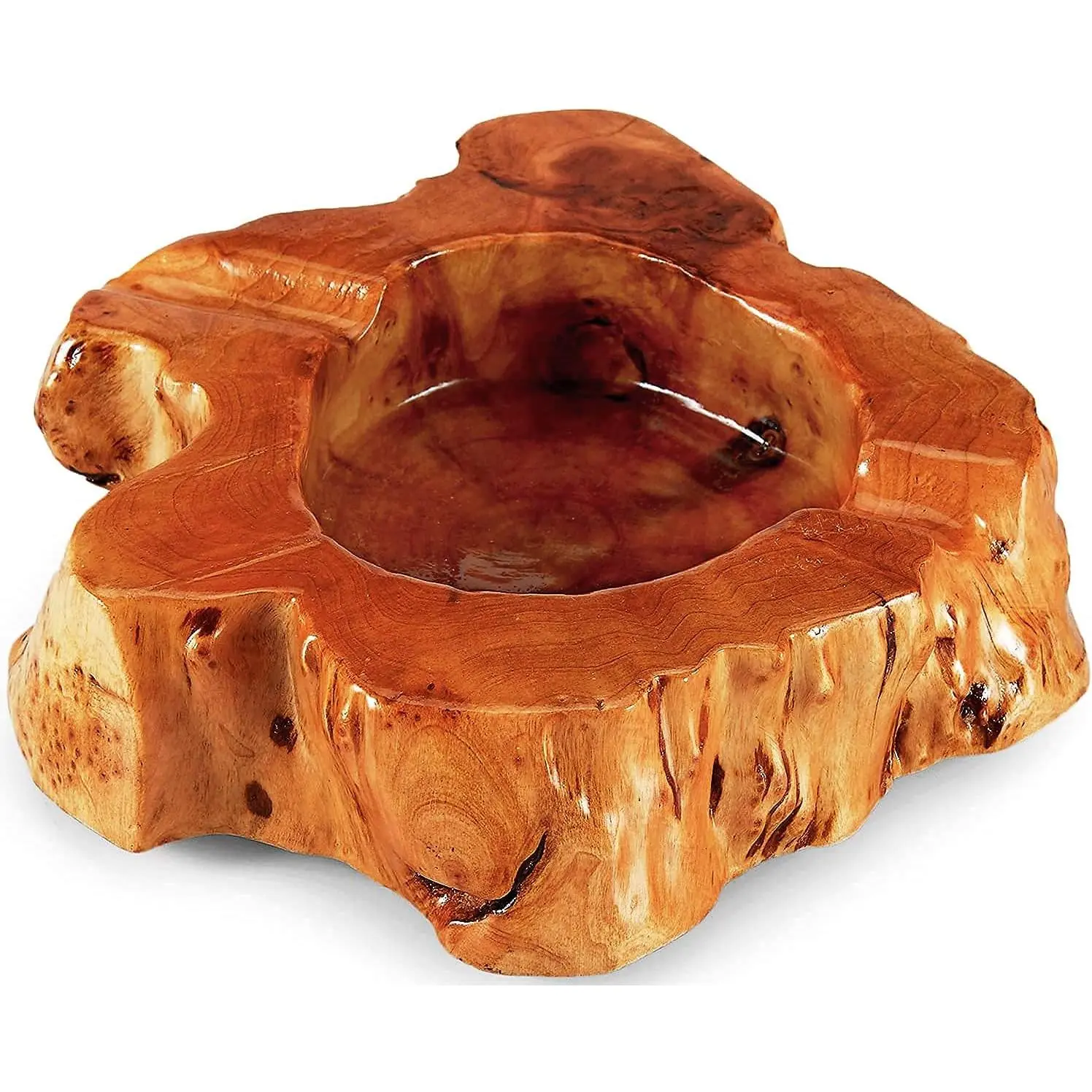 Cool Wooden Cigar Ashtray with 2 Slots, Large Groove, Irregular Unique Shape - Home Decor Statue, Indoor Use, Ideal Gift for Cigar Lovers - Includes Velvet Bag (Random Delivery)
