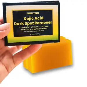 Kojic Acid Soap With Turmeric, Dark Spot Remover For Body & Face Bar Soap Hyaluronic Radiant Evening Hydrating