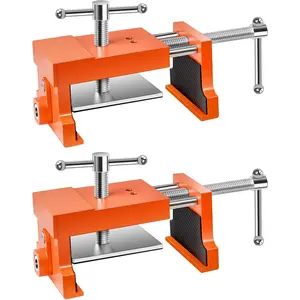 SnapFixMate 4 Pack Cabinet Clamps, Professional Wood Joinery Alignment Tool, Adjustable Panel Clamping System for Cabinet Building, 4-Point Positioning Clamps, 2 Pack, Orange