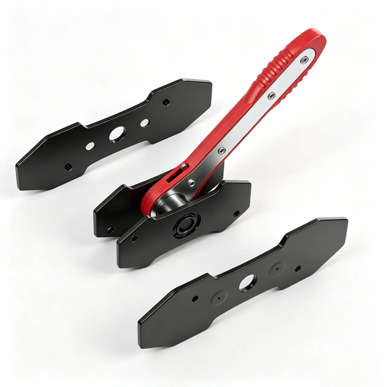 CROSSDESIGN 2-Pcs 360° Ratcheting Brake Piston Spreader Wrench - Universal Fit Car Caliper Pad Install Press Tool with Brake Assembly Parts, Red Blue Car Tools for Large Trucks