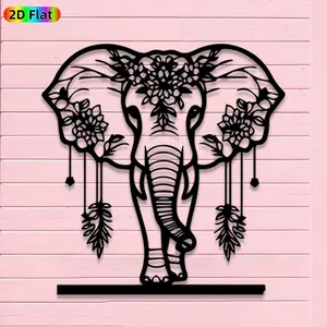 1pc Romantic Elephant Metal Wall Art, Romantic Elephant Statue Mural, Iron Craft, Perfect for Living Room, Garden, Zoo Corner Decor, Intricate Craftsmanship, Artistic Metalwork, Christmas Decor, Ideal Gift for Nature Lovers