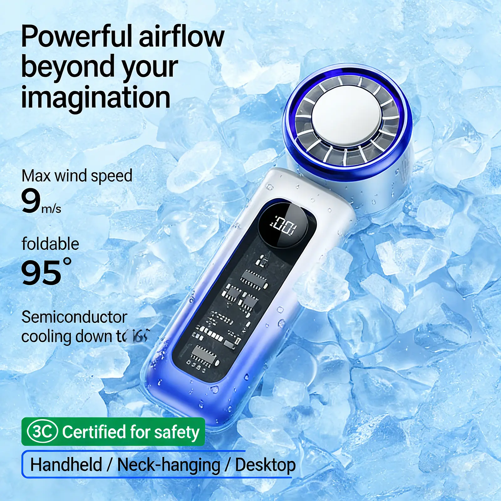 Cooling handheld small fan, cooling small electric fan, silent, ultra strong charging, USB mini outdoor portable, ultra long battery life