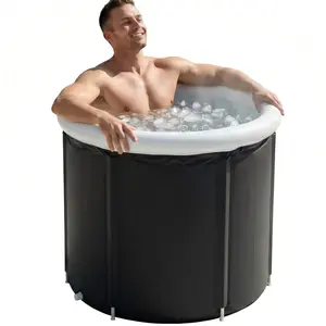 Portable Ice Bath Tub for Post-Workout Chill & Deep Relaxation - Inflatable Outdoor Soak Tub with Insulated Lid