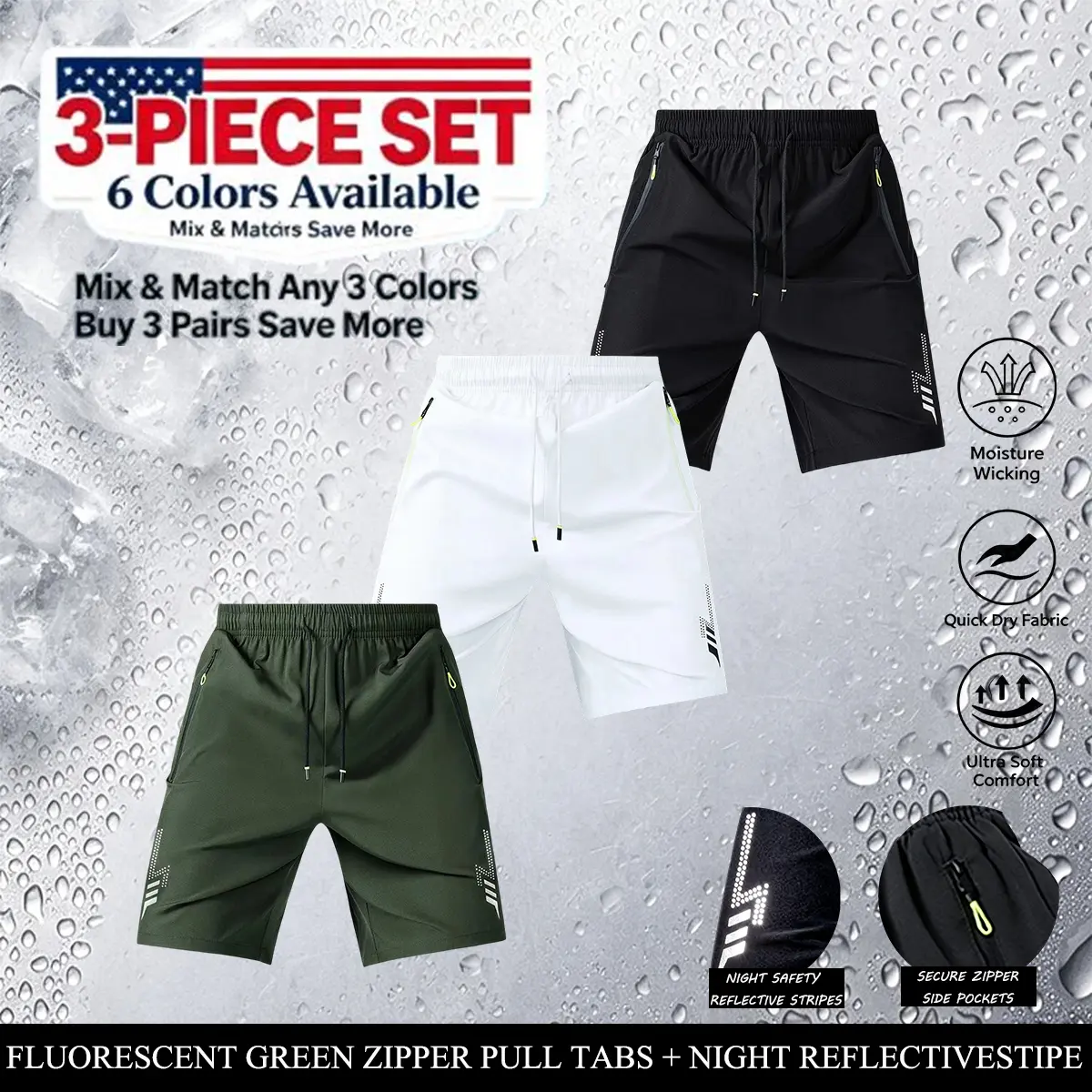 Military green + white + black