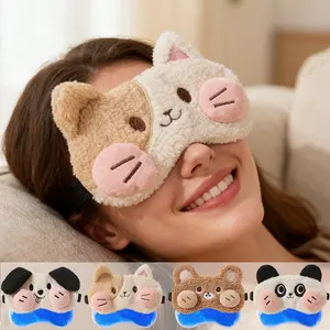 2pcs Plush Sleeping Eye Mask Set, Reusable Gel Ice Pack, Hot Cold Therapy, Fatigue Relief, Travel Yoga Outdoor, Unisex Sleep Aid Tool