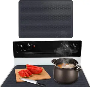 Silicone Stove Top Cover & Dish Drying Mat, Heat Resistant Glass Cooktop Protector for Kitchen Counter, Multi-Purpose Flat Range Mat,mothers' day