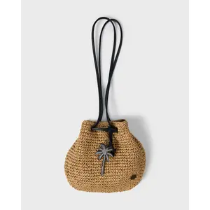 Date Palm Crossbody Mini Straw Tote - Tan