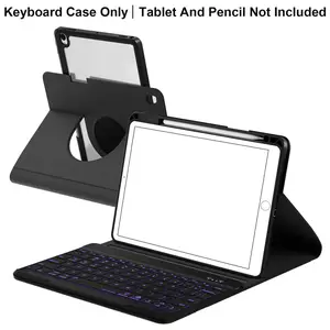 Magnetic Keyboard Case for iPad 9/8/7 Gen 10.2 Inch, iPad Pro 10.5 Inch, iPad Air 3rd Gen, with Apple Pencil Holder, 7 Color Backlit Bluetooth-compatible, Wireless Tablet Keyboard
