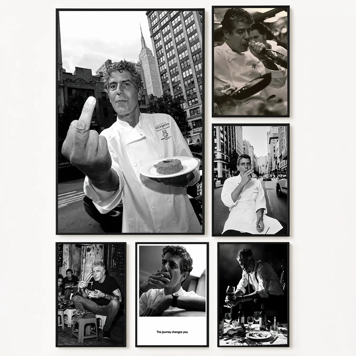 Black and White Anthony Bourdain Celebrity Picture Poster, Vintage  Anthony Bourdain Decor, Retro Decor For Home Bedroom, Kitchen, Living Room