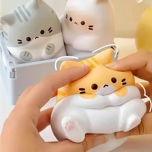 Cute Cat Squeeze Toy, Slow Bounce PU Stress Relief Toy, Mixed Color, Perfect Holiday Gift for Family and Friends