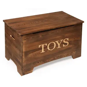 Solid Wood Rustic Toy Box Caramel Brown
