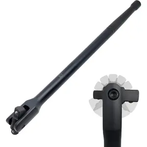 16-inch Dual Drive Breaker Bar, 3/8" & 1/2" Drive, Heavy Duty Breaker Bars with 360? Rotatable , Spring-loaded Detent Ball,  Chrome Vanadium Steel with Black Pow Coating