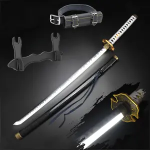 41 inches LED Light Devil May Cry Yamato Sword Cosplay Vergil 5 with Belt & Holder Stand for Anime Cosplay Role Playing Props Collection Decoration Birthday Halloween Christmas Gift New Year