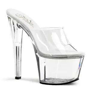 Pleaser Sky-301 Women's Platform High Wedge Heeled Slide Shoes - Classy, Elegant Pleaser Heels for Party Occasions