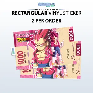1000 peso ss4 goku and vegeta debit card stickers high quality vinyl 2 per order Decoration