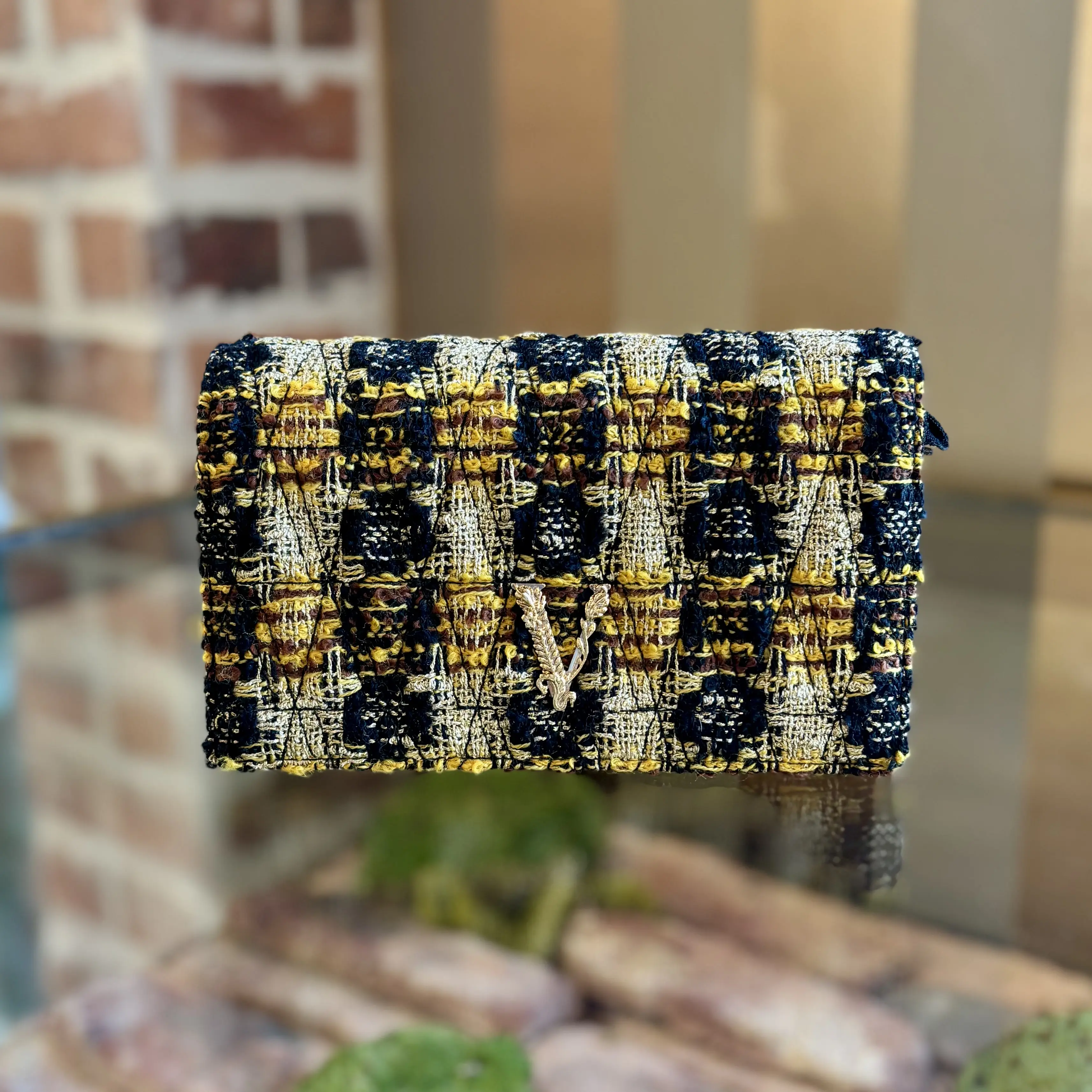 Pre-owned VERSACE Tweed Crossbody Bags Virtus Crossbody