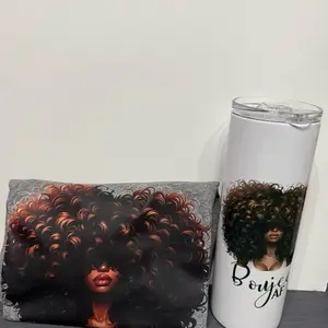 Boujee Tumbler & Tee - Featuring a Unique Design with a Bold Afro Graphic and Text "Boujee"