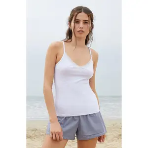 John Galt Women's Light Gray Nicolette Lace Tank Top