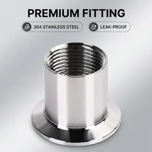 304 Stainless Steel Quick-Release Threaded Joint | Card Clamp Outer Thread Coupling | Quick-Connect, 1 Inch, 1/4 Inch, DN25 | Industrial Piping, Mechanical Installation | Factory Workers, Maintenance Teams