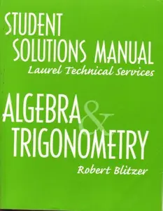 USED-Student Solutions Manual Algebra & Trigonometry by Robert Blitzer (Paperback)