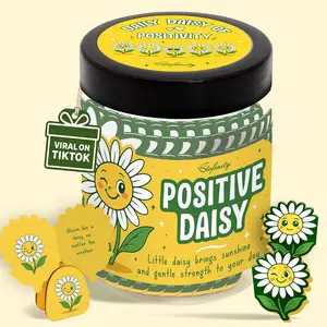 Positive Daisy Gifts For Women - Emotional Support Flowers For Teachers Appreciation Gifts, Jar of Positive Affirmations Cards For Teens, Inspirational Gift Cute Desk Accessories