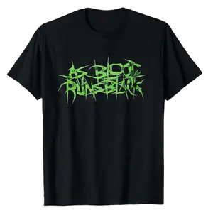 As Blood Runs Black Band Black Cotton T-Shirt, Rock Hip Hop Sport Style Tee, Menswear Top