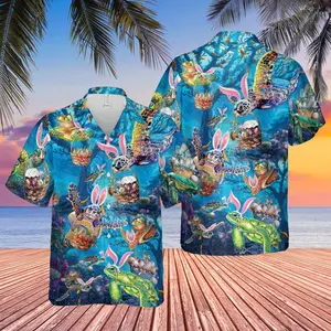 Happy Turtle Awesome Easter Hawaiian Shirt, Turtle Lover Hawaiian Shirt For Men & Women