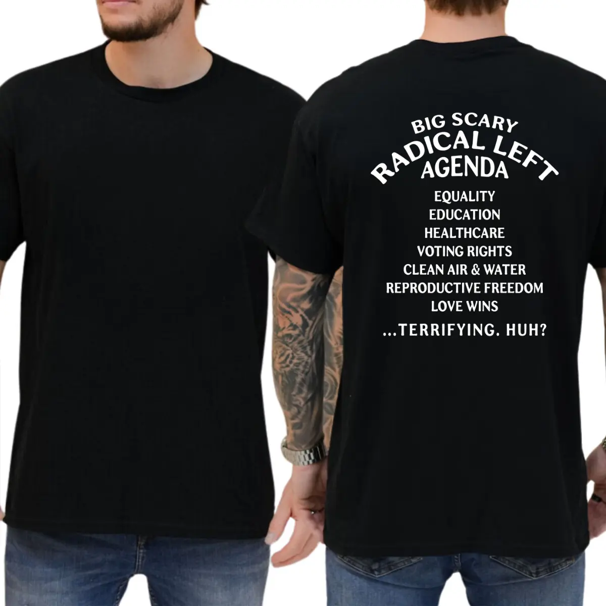 Big Scary Radical Left Agenda T-shirt, Unisex Graphic Tees, Funny Shirt, Democracy Shirt Big Scary Radical Left Agenda T-shirt, Unisex Graphic Tees, Funny Shirt, Democracy Shirt