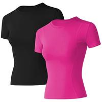 2 Pack_black&hot Pink_short Sleeve