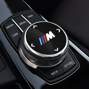 BMW-M Car Badge Multimedia Rotary Button Sticker Decals Interior Accessories For BMW M3 M4 M5 G42 G30 G20 E39 E36 E87 E53 F44 F07 F34 G15 G16 G23 G22 F30 F20 F10 G05 G06 G07