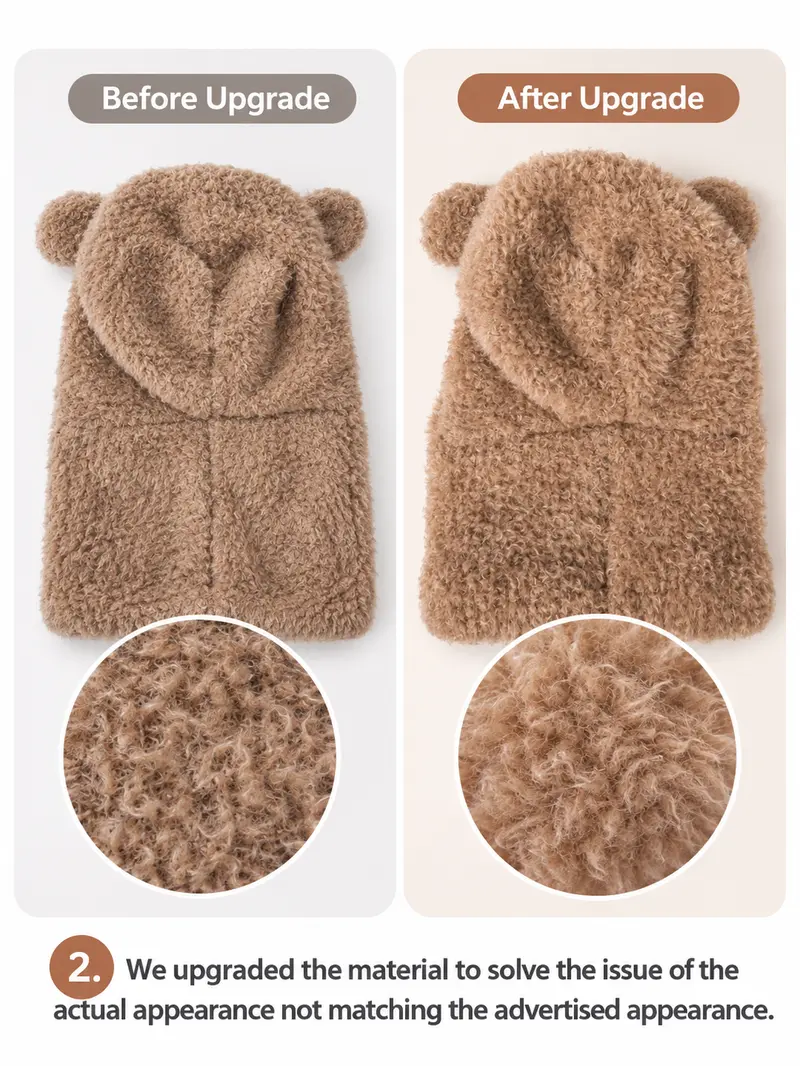Original design, stylish and cute bear ear design windproof hat, suitable for winter warmth and protection from the cold, ideal for cyclists. The hat is versatile and suitable for both men and women of all ages, regardless of head circumference Original design, stylish and cute bear ear design windproof hat, suitable for winter warmth and protection from the cold, ideal for cyclists. The hat is versatile and suitable for both men and women of all ages, regardless of head circumference
