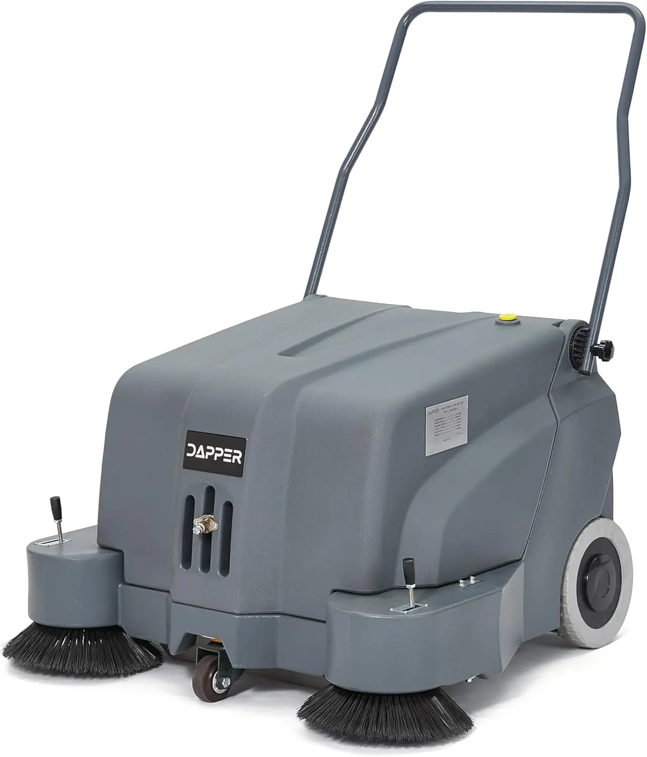 Dapper Supply Commercial Walk-Behind Floor Sweeper, 40-Inch Battery-Powered, with Spray System, 12 Gal Hopper, 43,000 sq. ft/hr, 2hr Runtime - for Warehouses, Sidewalks, Parking Lots & Facilities