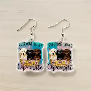 Labrador Puppies Iridescent Earrings accessories women