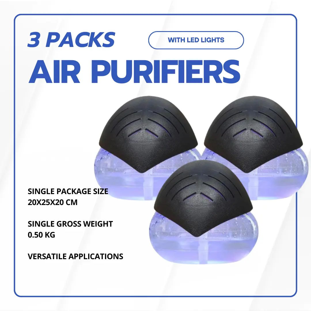 3 Packs Air Purifiers with LED Lights for Bedroom, Humidifier Room Appliances, Water Filter Air Purifier for Home, Aroma Diffuser with LED Light