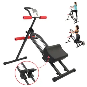 Foldable Ab Trainer Machine for Home Gym, Adjustable Full Body Workout Equipment with LCD Monitor