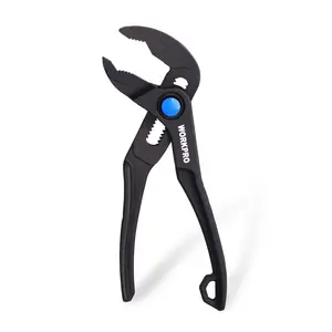 #SpringGlowUp WORKPRO Mini Water Pump Pliers, 4-Inch Groove Joint Pliers, Fast Adjustable Tongue and Groove Pliers with 15-Position Push-Lock, V-Jaw for Multi-Surface Grip, Ideal for Tight Spaces and Versatile Use