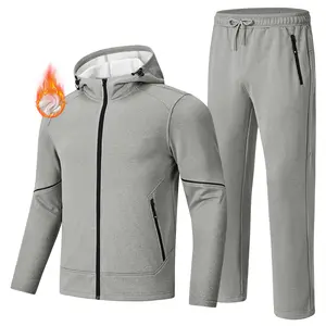 YSENTO Men's Fleece Track Sweat Suit 2 Piece Set Hooded Winter Warm Up Jogging Tracksuit Sweatsuit Sets