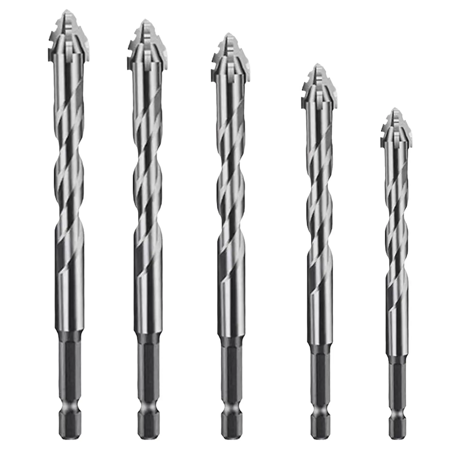 Four blade serrated dry drilling eccentric drill for household ceramic, glass, concrete, wet and dry dual-use tungsten steel drilling bit