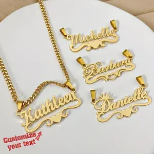 Stainless Steel Heart Tag Pendant Necklace - Custom Name, Removable Cuban Chain, Personalized Jewelry, Ideal Gift for Best Friend and Family - Daily, Party, Christmas, Elegant and Hip Hop Style, No Plating, Multiple Styles Available