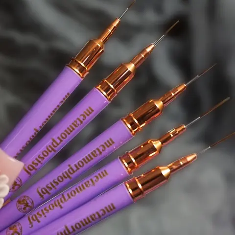 Battie Liner Brush Set - 5 Sizes for Eyeliner, Nail Details & More