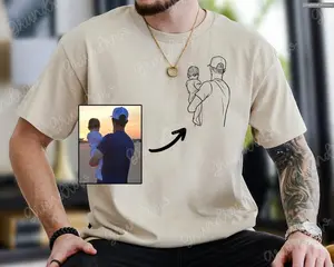 Custom Photo Shirt for Dad, Father's Day T-Shirt, Personalized Daddy Birthday Gifts, Gift for Husband , Global Trending Outfits