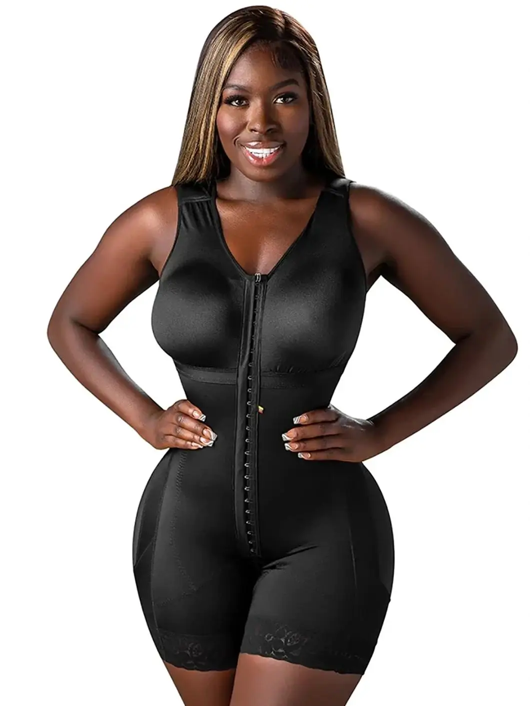 Snatched Body BBL & Lipo Stage 2 Faja Post-Op Shapewear with Bra, Waist Shrinking Technology, Compression Fabric, No Padding, Padded Straps