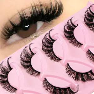 Natural Look Eyelashes Extensions, High Quality Eyelashes, 5 Pairs Fluffy Curling False Eyelashes, Eye Makeup Enhancement False Eyelashes for Women & Girls, Eyelash Extensions Kit