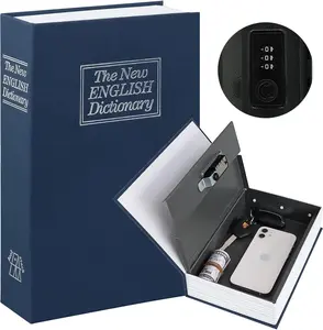 Diversion Book Safe Storage Box (9.4"×6.1"×2.2"), Dictionary Secret Safe Can with Security Combination Lock, Diversion Book Hidden Safe (Blue dictionary,Combination)