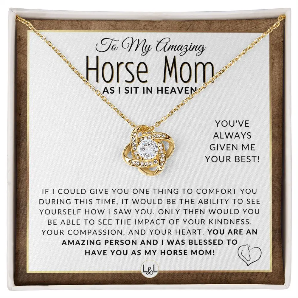 You Gave Your Best - For Grieving Horse Mom - Horse Memorial Gift, Horse Loss Keepsake, Horse in Heaven - Condolence And Comfort Sympathy Gift - Horse Mom Keepsake Necklace