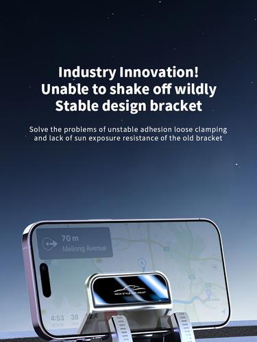 Car phone holder 360 degree rotation, suitable for car navigation in-car dashboard, horizontal and vertical screen adjustment angle, suction cup fixed non-slip mobile phone holder suitable for iPhone and Android Car Mount Smartphone