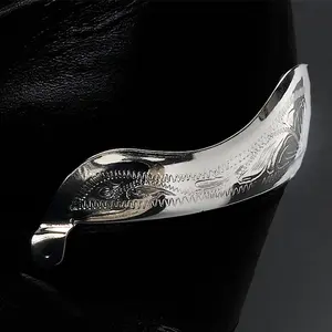 Engraved Silver Heel Boot Guards
